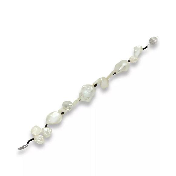 Cultured Freshwater Baroque Pearl (11 & 13mm) Black Spinel (4-1/2 ct. t.w.)